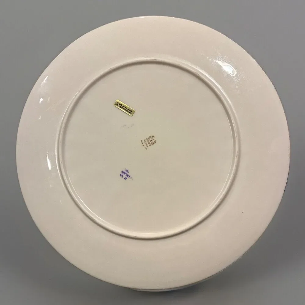 Lenox Ivory Round Platter with Fleur de Lis Handle 24K Gold Decoration 12.5